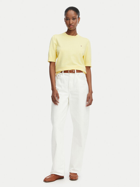 Tommy Hilfiger Tommy Hilfiger Πουλόβερ WW0WW49705 Ανοιχτό κίτρινο Regular Fit