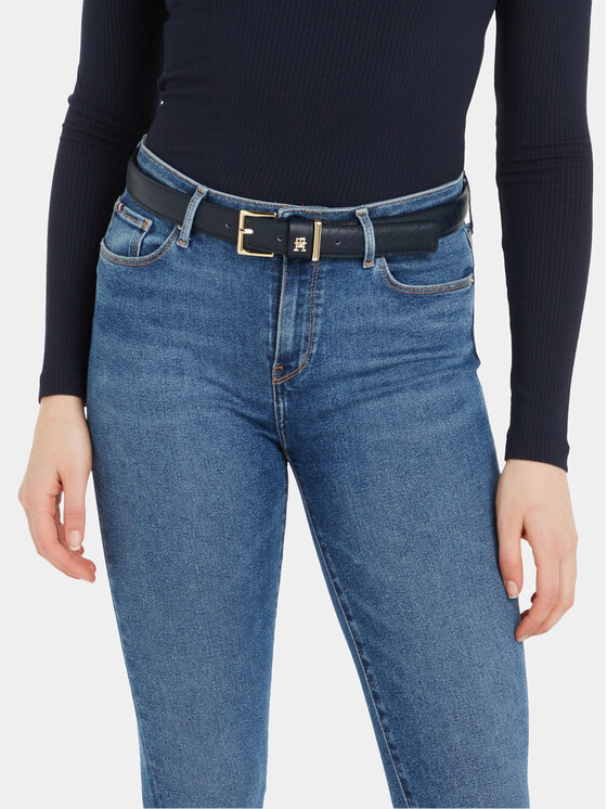 Tommy Hilfiger Moteriškas Diržas Tommy Hilfiger Th Casual Mono 3.0 AW0AW15382 Tamsiai mėlyna