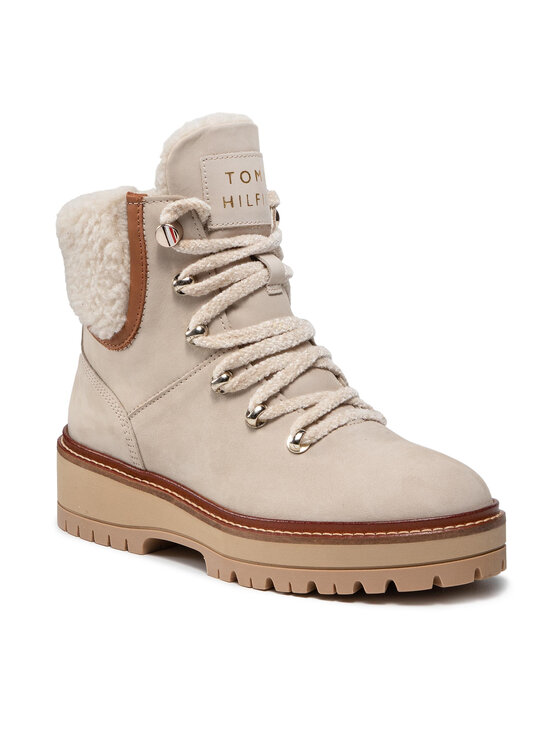 Tommy Hilfiger Outdoorová obuv Tommy Hilfiger Th Outdoor Flat Boot FW0FW05944 Béžová