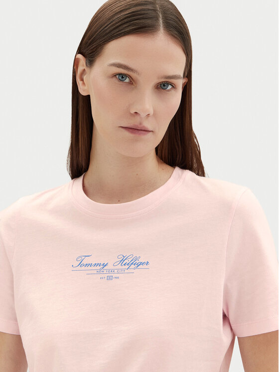Tommy Hilfiger Tommy Hilfiger Camiseta WW0WW45428 Rosa Regular Fit