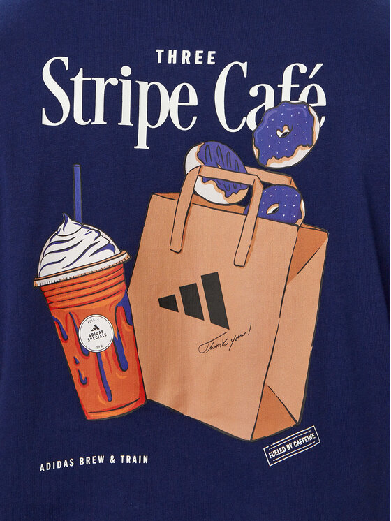 adidas adidas Póló Coffee Cafe Donut Bag KT9711 Kék Regular Fit