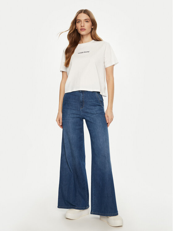 Guess Jeans Guess Jeans Футболка W5RI42 K8HM0 Білий Regular Fit