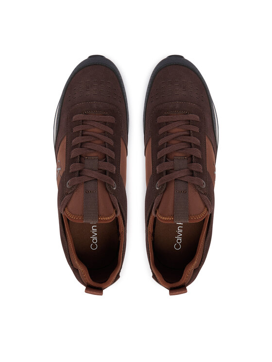 Calvin Klein Sportcipők Calvin Klein Retro Runner Sock Laceup Mix HM0HM02305 Barna