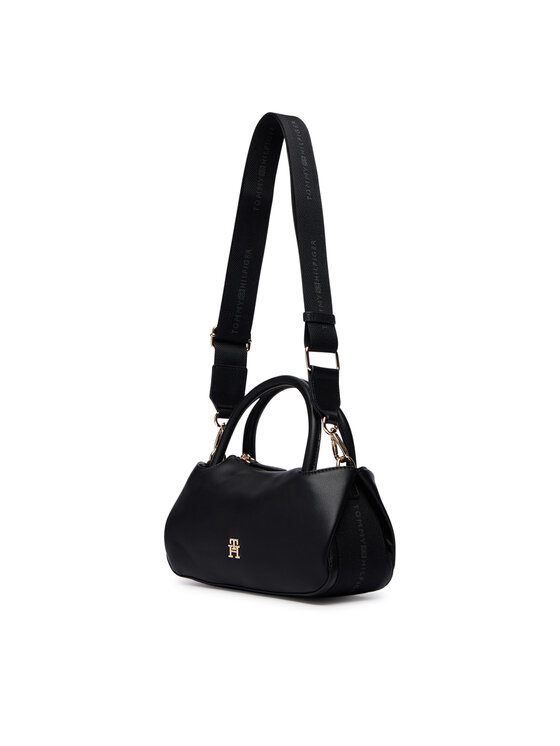 Tommy Hilfiger Geantă Tommy Hilfiger Th Logotape Mini Satchel AW0AW18743 Negru