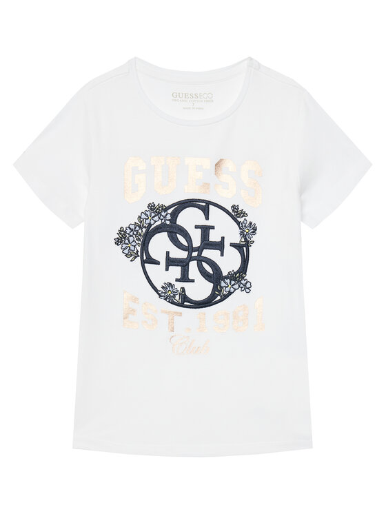 Guess Guess Marškinėliai J5YI25 K6YW4 Balta Regular Fit