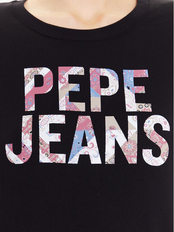 Pepe Jeans Pepe Jeans Majica Luna PL505394 Črna Regular Fit