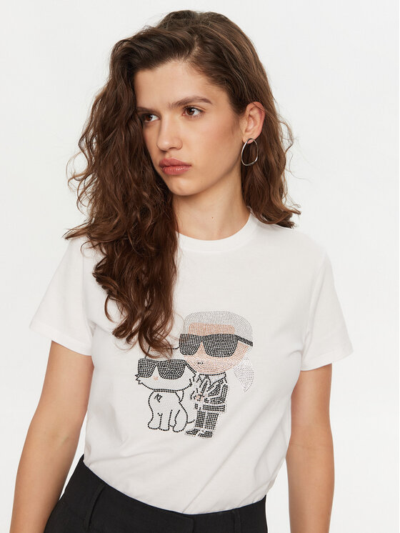 KARL LAGERFELD KARL LAGERFELD T-shirt A1W17131 Bianco Regular Fit