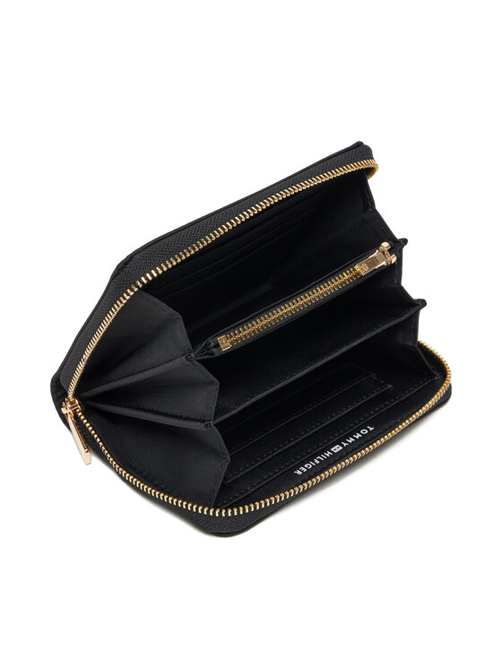 Tommy Hilfiger Портфейл Tommy Hilfiger Th Icon Med Za Nylon AW0AW17741 Черен