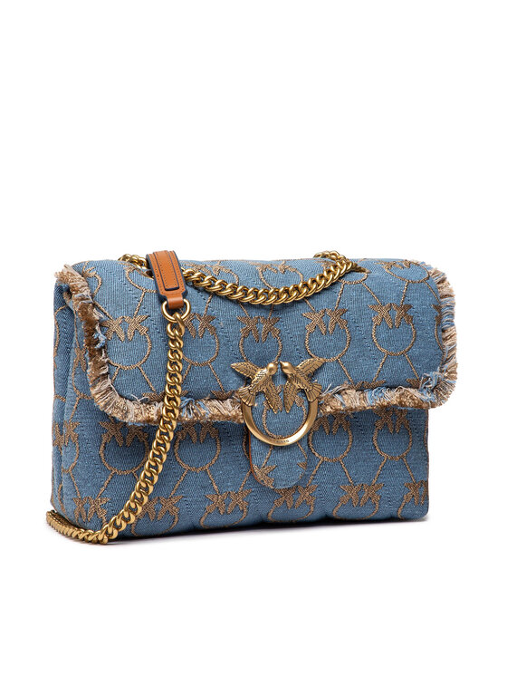 PINKO Ročna torba Pinko Love Classic Puff Denim Logo Cl PE 22 PLTT 1P22LU Y7WZ Modra