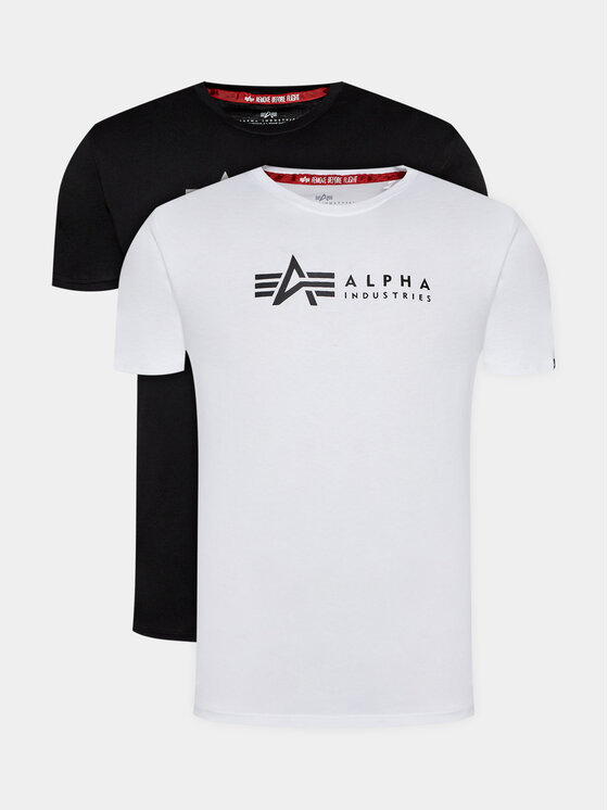 Alpha Industries Alpha Industries Комплект футболок Alpha Label T 118534 Чорний Regular Fit