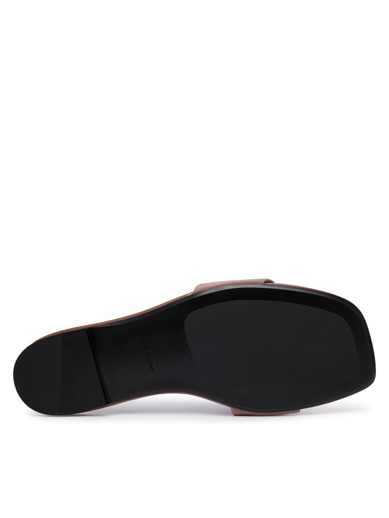 Calvin Klein Παντόφλες Calvin Klein Square Flat Sndl Embl Suede HW0HW03055 Ροζ