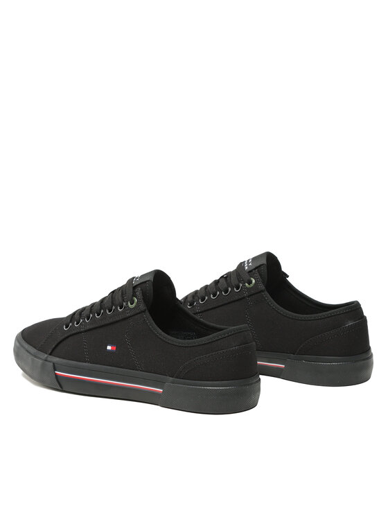 Tommy Hilfiger Πάνινα παπούτσια Tommy Hilfiger Core Corporate Vulc Canvas FM0FM04560 Μαύρο