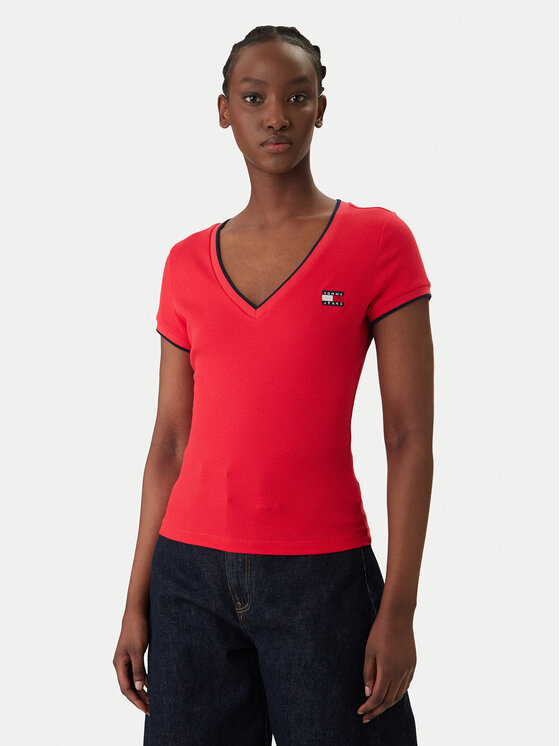 Tommy Jeans Tommy Jeans Camiseta DW0DW22275 Rojo Slim Fit