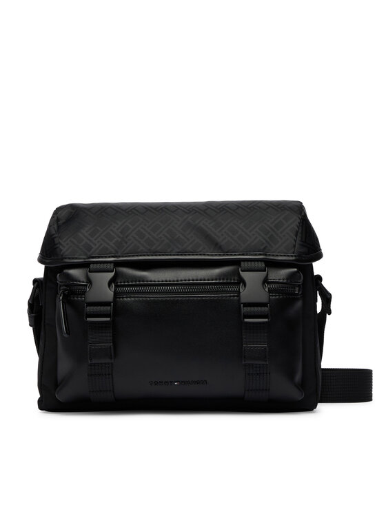 Tommy Hilfiger Crossover torbica Tommy Hilfiger Th Nylon Jacquard Satchel AM0AM14404 Crna