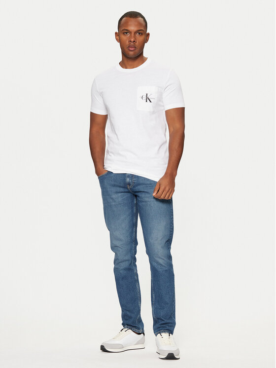 Calvin Klein Jeans Calvin Klein Jeans Marškinėliai J30J320936 Balta Slim Fit