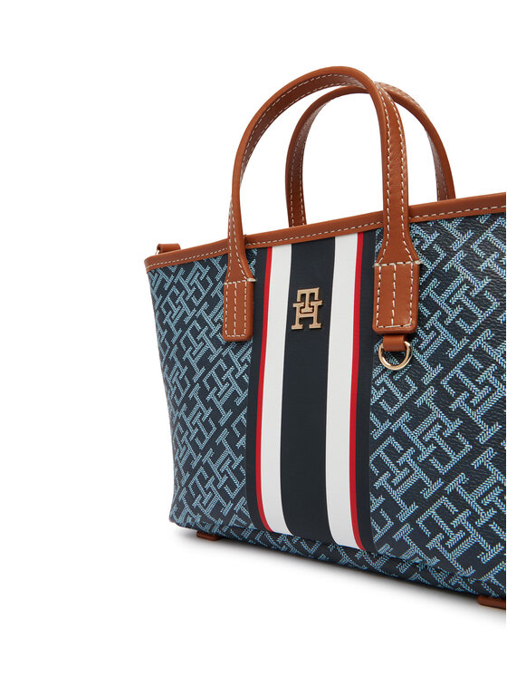 Tommy Hilfiger Geantă Tommy Hilfiger Th Monoplay Mini Tote Stripe Le AW0AW18389 Albastru