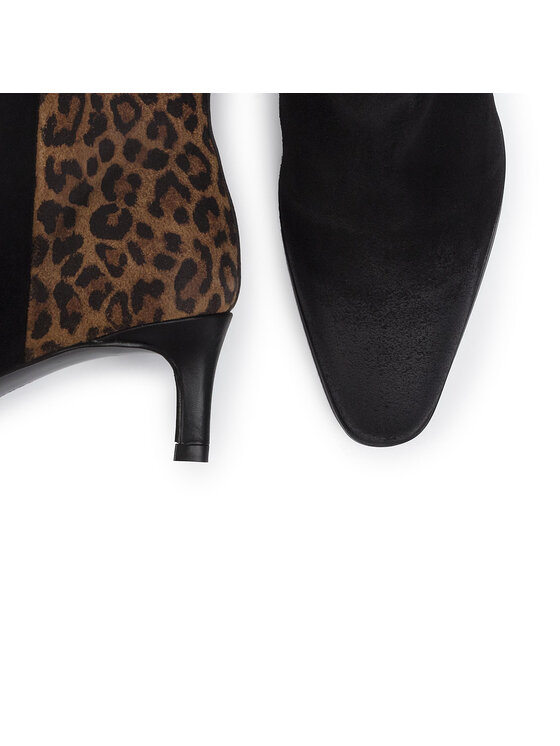 Tommy Hilfiger Botine Tommy Hilfiger Leo Print Bootie FW0FW04501 Negru