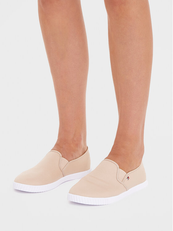 Tommy Hilfiger Teniși Tommy Hilfiger Canvas Slip-On Sneaker FW0FW07806 Bej