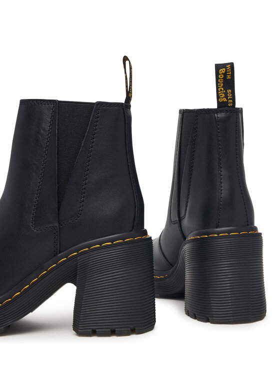 Dr. Martens Botine Dr. Martens Spence Leather Flared Heel DM26440001 Negru