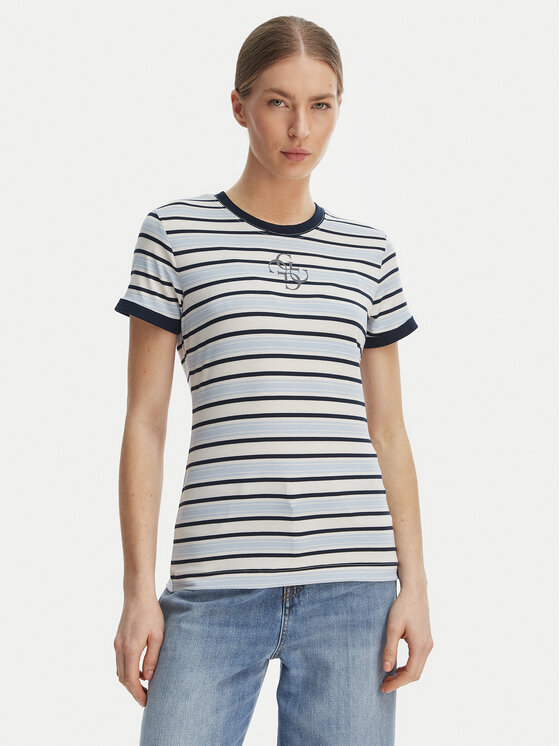 Guess Guess Marškinėliai W6GI18 K3040 Mėlyna Classic Fit