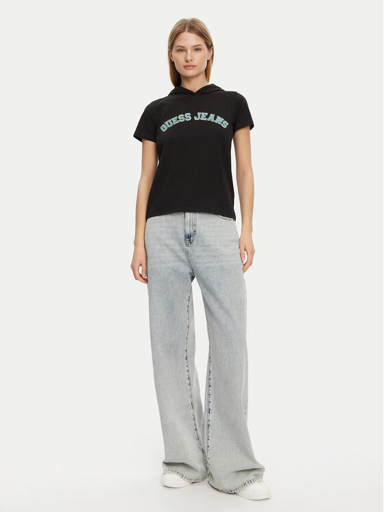 Guess Guess Футболка W5GP28 J1314 Чорний Regular Fit