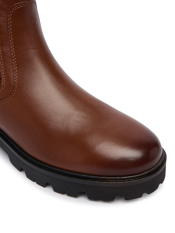 Tommy Hilfiger Gležnjarji Chelsea Tommy Hilfiger Th Monogram Leather Chelsea Boot FW0FW09562 Rjava