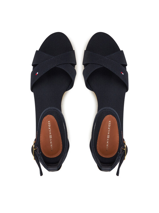 Tommy Hilfiger Sandali Tommy Hilfiger Flag Criss-Cros Mid Wedge Espad FW0FW08481 Blu scuro