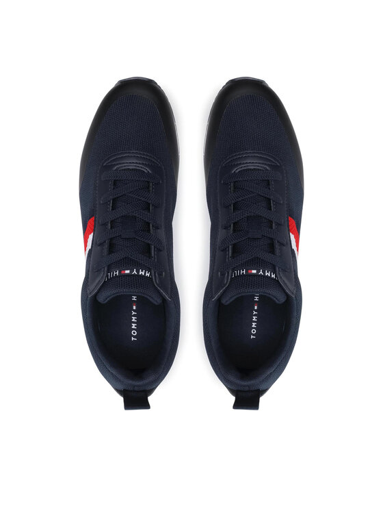 Tommy Hilfiger Sneakersy Tommy Hilfiger Retro Knit Stripes Runner FM0FM03610 Tmavomodrá