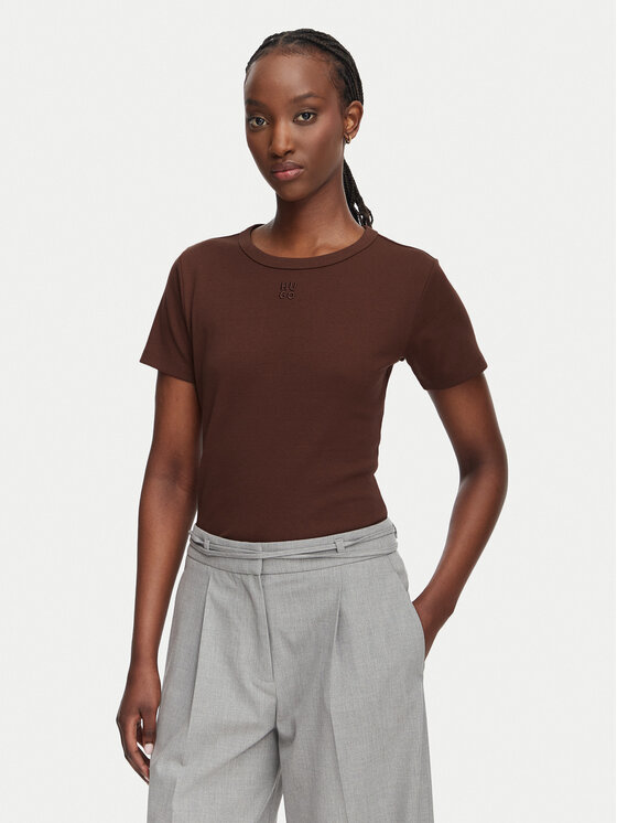HUGO HUGO Футболка Deloris 50512002 Коричневий Regular Fit