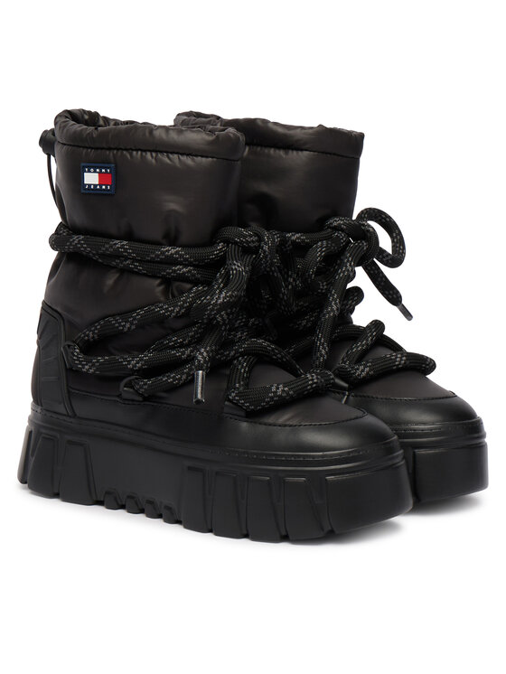 Tommy Jeans Čizme za snijeg Tommy Jeans Tjw Platform Nylon Snowboot Wl EN0EN03163 Crna