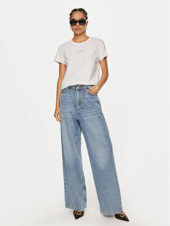 TWINSET TWINSET Majica 242TP2321 Bela Relaxed Fit