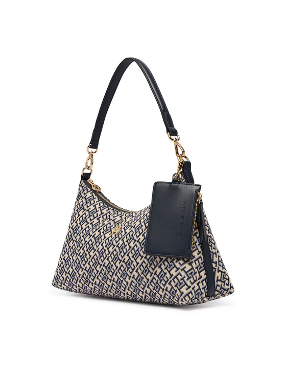 Tommy Hilfiger Τσάντα Tommy Hilfiger Th Icon Shoulder Bag Jacquard AW0AW18907 Σκούρο μπλε