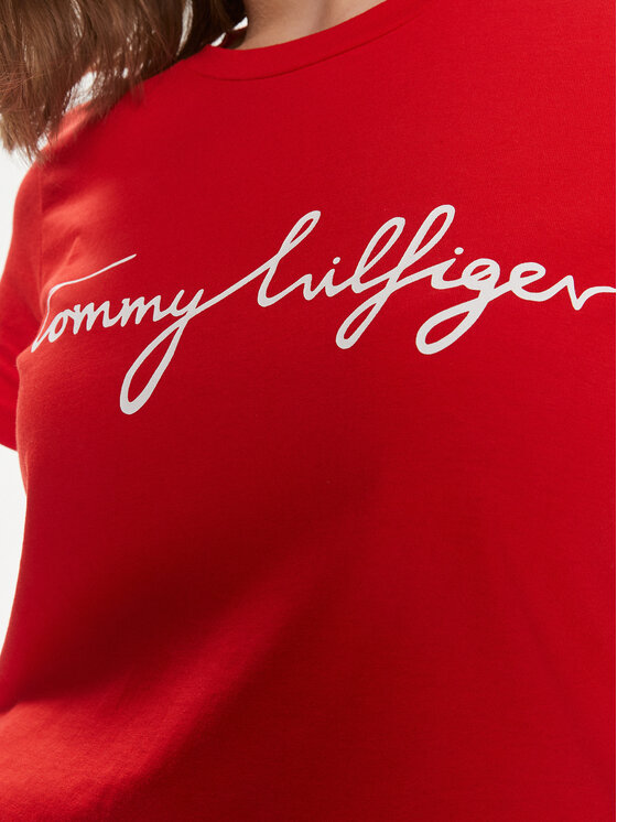 Tommy Hilfiger Tommy Hilfiger Majica Signature WW0WW41674 Rdeča Regular Fit