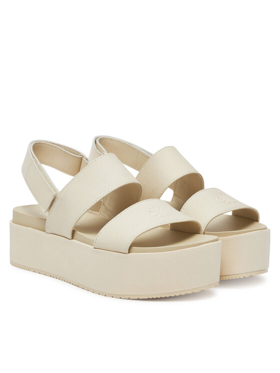 Calvin Klein Jeans Sandali Calvin Klein Jeans Flatform Sandal Sling In YW0YW01788 Écru