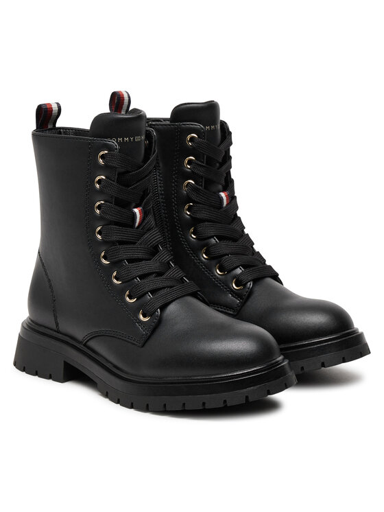 Tommy Hilfiger Trapper stila apavi Tommy Hilfiger Lace-Up Bootie T3A5-33569-1351 M Melns