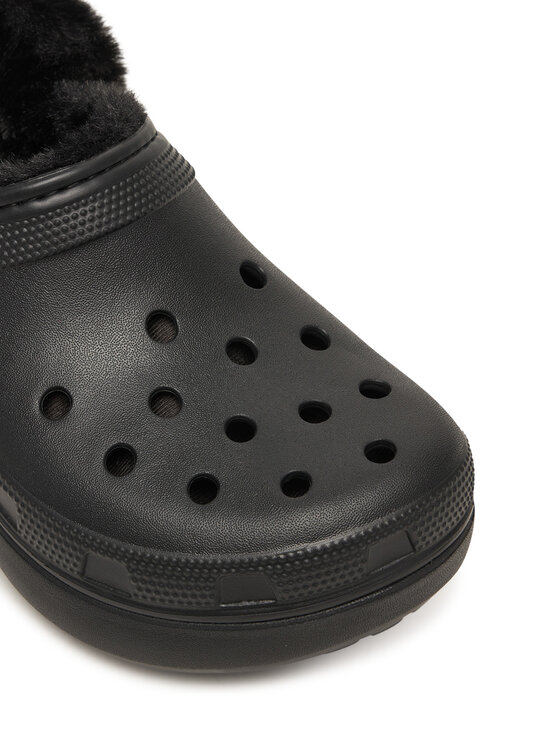 Crocs Шльопанці Crocs Classic Platform Fuzz Lined Clog 212854 Чорний