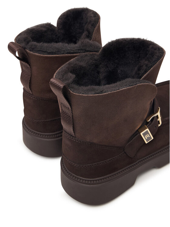 Tommy Hilfiger Botas de nieve Tommy Hilfiger Th Buckle Shearling Snow Boot FW0FW09687 Marrón oscuro