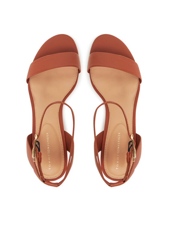 Tommy Hilfiger Espadrilės Tommy Hilfiger Leather Ankle Strap Espad Sandal FW0FW08533 Ruda