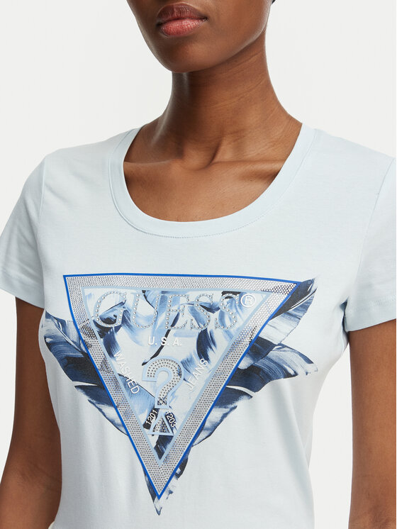 Guess Guess Camiseta W6GI11 K3026 Azul claro Regular Fit
