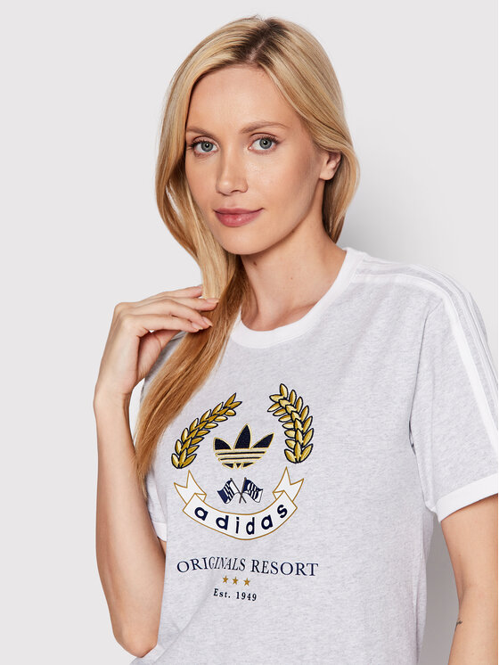 adidas adidas Футболка Graphic HL6554 Сірий Loose Fit