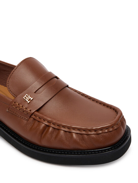 Tommy Hilfiger Mokasini Tommy Hilfiger Th Square Toe Leather Loafer FW0FW08977 Rjava
