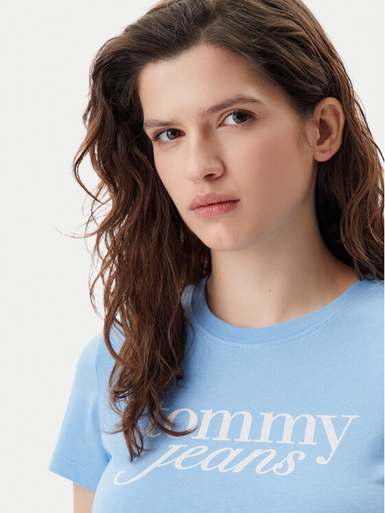 Tommy Jeans Tommy Jeans Majica Essential DW0DW19447 Svetlo modra Slim Fit