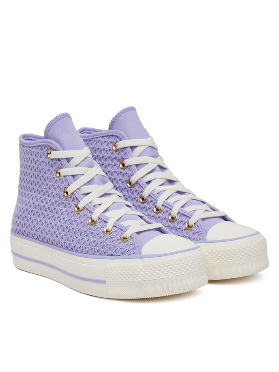 Converse Кеди Converse Chuck Taylor All Star Lift Platform Knit Kadın Mor A13644C Фіолетовий