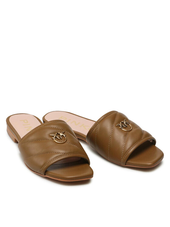 PINKO Natikači PINKO Molly Ciabattina PE 22 BLKS 1 1H211B Y86B Rjava