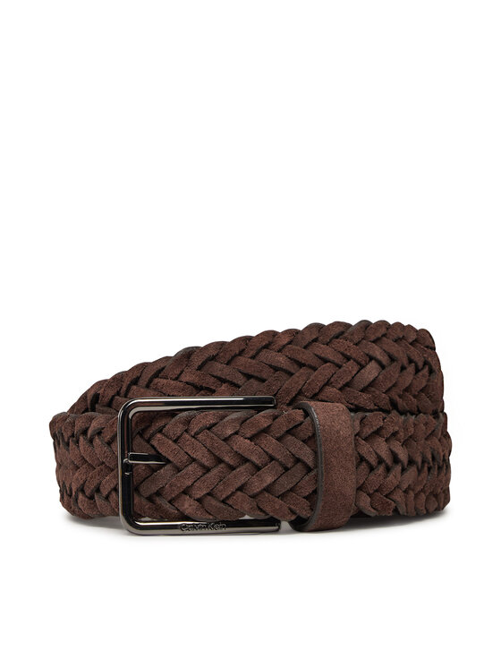 Calvin Klein Pasek Męski Calvin Klein Warmth Braided Suede 35Mm K50K512841 Brązowy