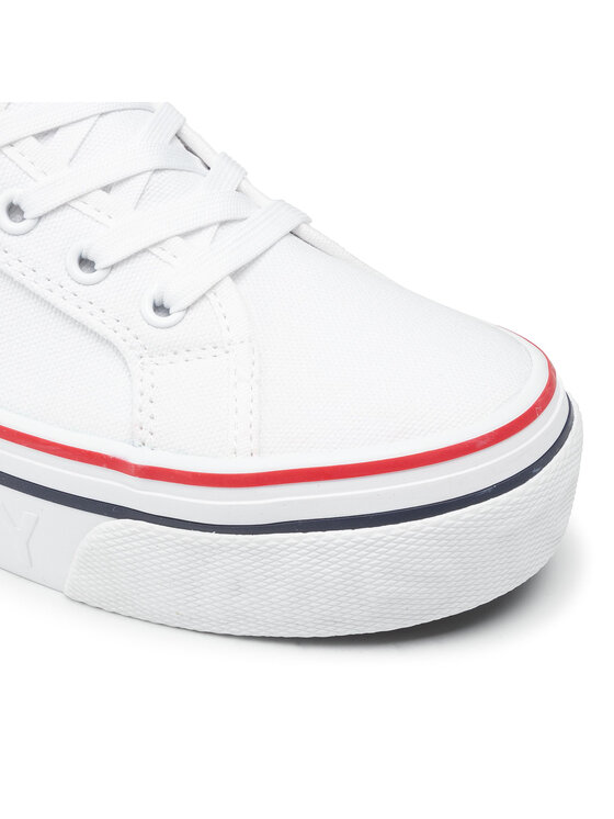 Tommy Jeans Laisvalaikio batai Tommy Jeans Mid Flatform Vulc EN0EN01414 Balta