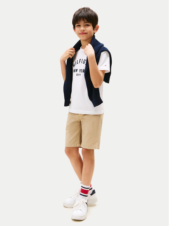 Tommy Hilfiger Tommy Hilfiger Majica Curved Graphic KB0KB09800 Bela Regular Fit