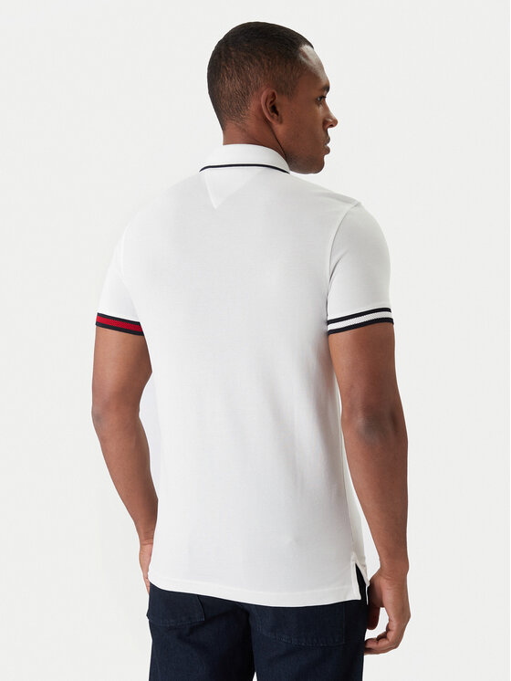 Tommy Hilfiger Tommy Hilfiger Polo Flag Cuff MW0MW38458 Blanco Slim Fit