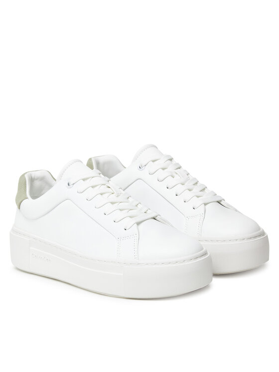 Calvin Klein Sneakersy Calvin Klein Ff Cupsole Lace Up Lth HW0HW02570 Biały