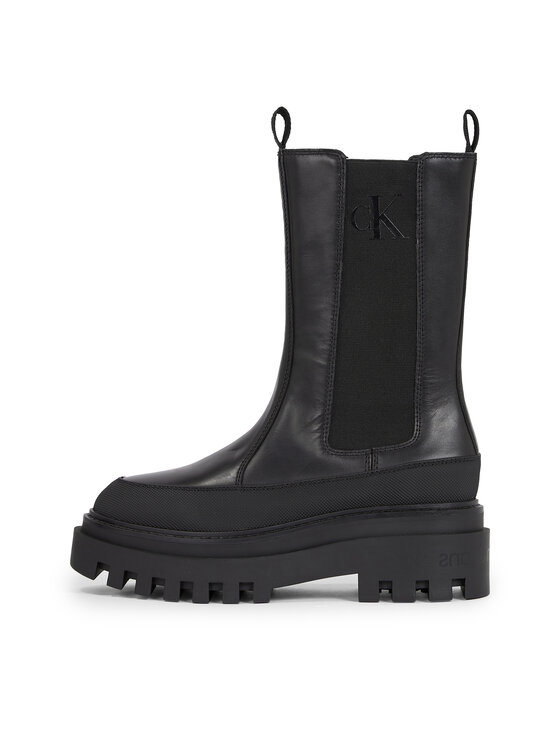 Calvin Klein Jeans Chelsea cipele Calvin Klein Jeans Flatform Chelsea Boot Lth Wn YW0YW01111 Crna